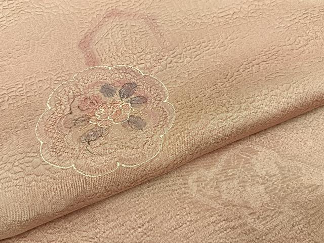 平和屋着物●上質な小紋 地紋起こし 花絵皿 暈し染め 正絹 逸品 BAAY3624hj