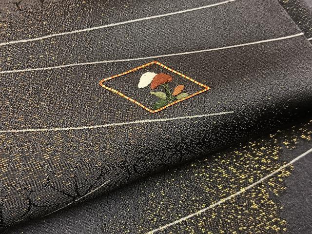 平和屋着物●訪問着 駒刺繍 菱花文 金彩 金通し地 正絹 逸品 BAAY3630hj