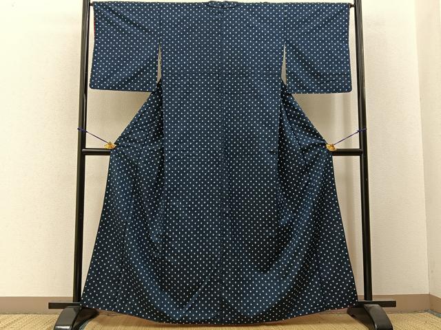 平和屋着物■上質な紬 あられ文様 正絹 逸品 BAAY3637hj