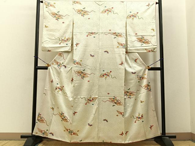 平和屋着物■上質な小紋 花筏 金彩 正絹 逸品 BAAY3645hj