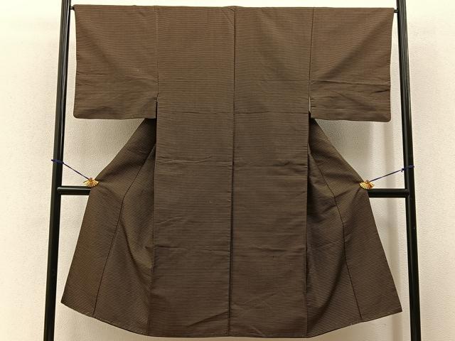 平和屋着物■男性 お召 横縞 正絹 逸品 BAAY3652hj
