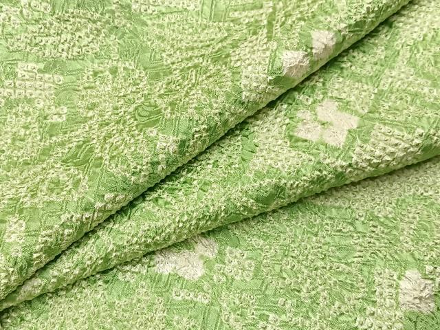 平和屋着物●上質な小紋 総絞り 草花文 正絹 逸品 未使用 BAAY3657hj