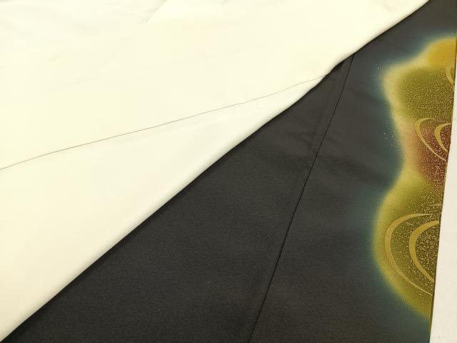 平和屋着物■豪華黒留袖 駒刺繍 鴛鴦 暈し染め 金彩 ロング丈 正絹 逸品 BAAY3661hj