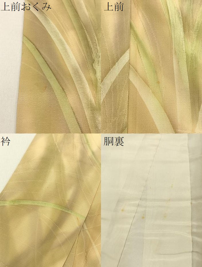 平和屋着物●上質な小紋 地紋起こし 草葉文 暈し染め 正絹 逸品 BAAY3671hj