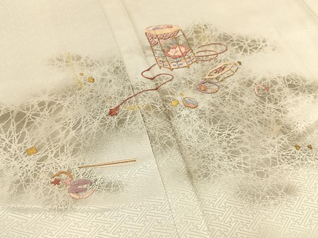 平和屋着物■訪問着 刺繍 貝桶花文 金彩 正絹 逸品 BAAY3672hj