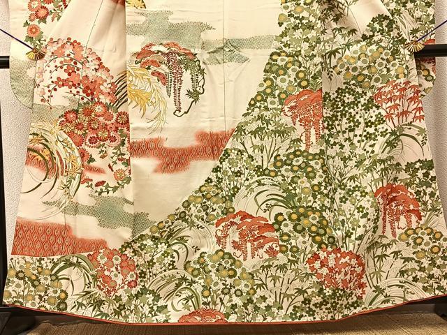 平和屋着物■豪華振袖 刺繍 エ霞花丸文 金彩 正絹 逸品 BAAY3681hj