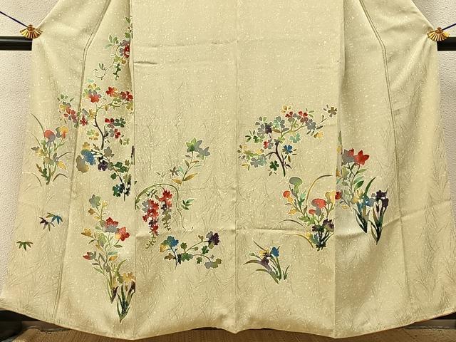 平和屋着物■訪問着 草花文 正絹 逸品 BAAY3683hj
