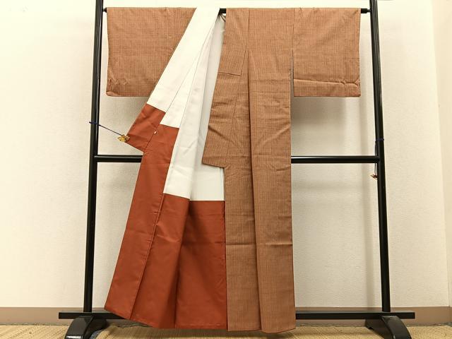 平和屋着物■上質な紬 子持ち縞 鈴乃屋扱い 正絹 逸品 BAAY3688hj