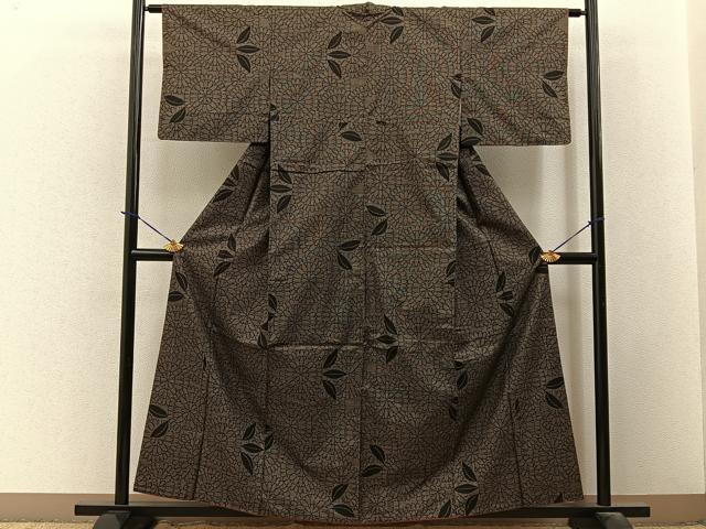 平和屋着物■本場大島紬 7マルキ 菊 正絹 逸品 BAAY3692hj