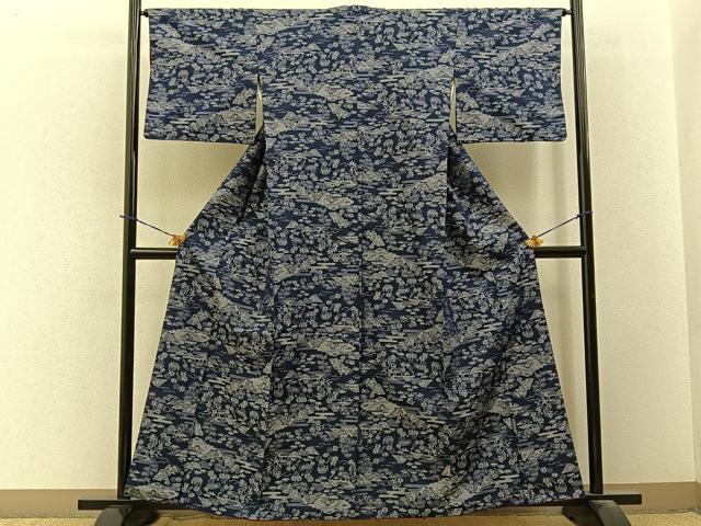 平和屋着物■上質な紬 風景文 鈴乃屋扱い 正絹 逸品 BAAY3695hj