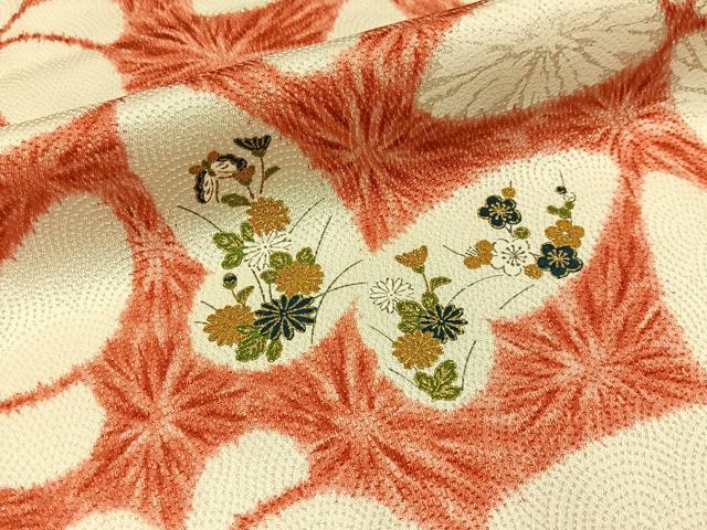 平和屋着物■上質な小紋 花蝶文 金彩 正絹 逸品 BAAY3701hj