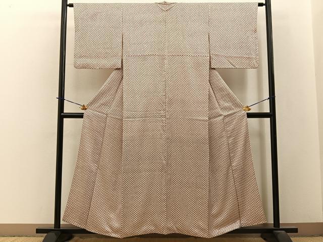 平和屋着物■上質な小紋 松皮菱 正絹 逸品 BAAY3709hj