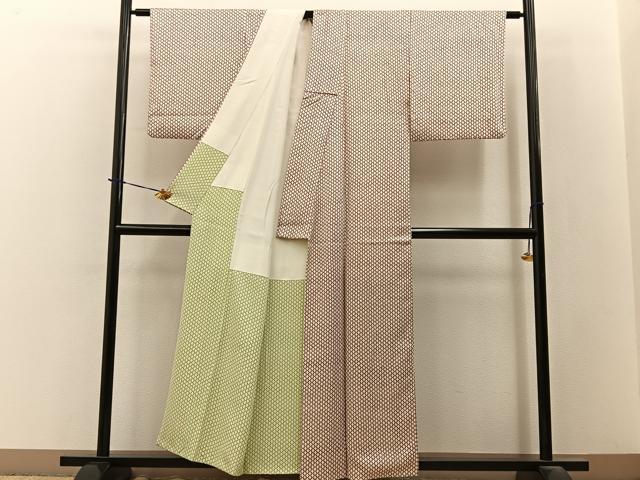 平和屋着物■上質な小紋 松皮菱 正絹 逸品 BAAY3709hj