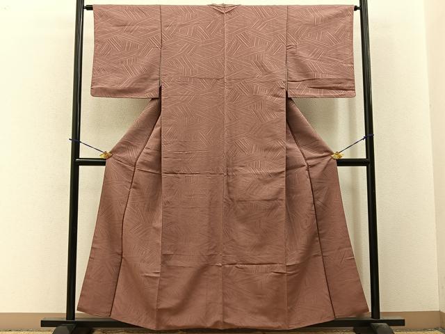 平和屋着物■上質な小紋 斜線文 三越扱い 正絹 逸品 BAAY3711hj