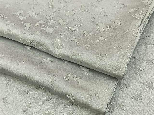 平和屋着物●上質な色無地 舞蝶地紋 絹鼠色 正絹 逸品 BAAY3714hj