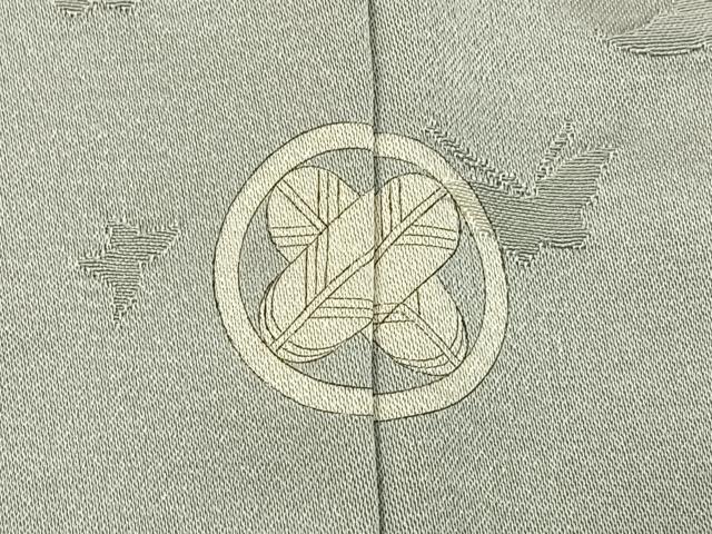 平和屋着物●上質な色無地 舞蝶地紋 絹鼠色 正絹 逸品 BAAY3714hj