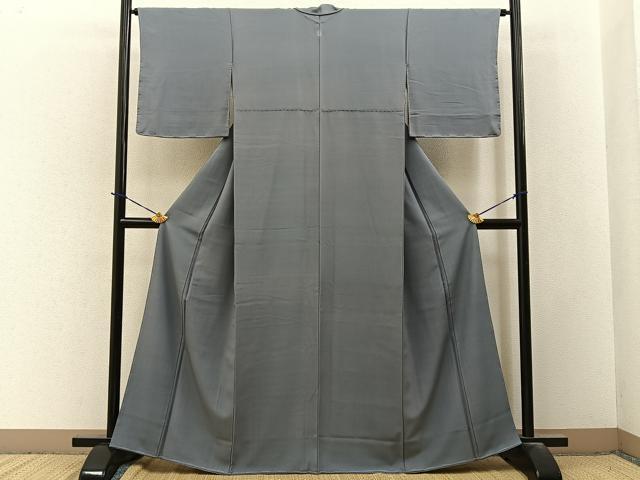 平和屋着物■上質な色無地 豆がら茶色 正絹 逸品 BAAY3715hj