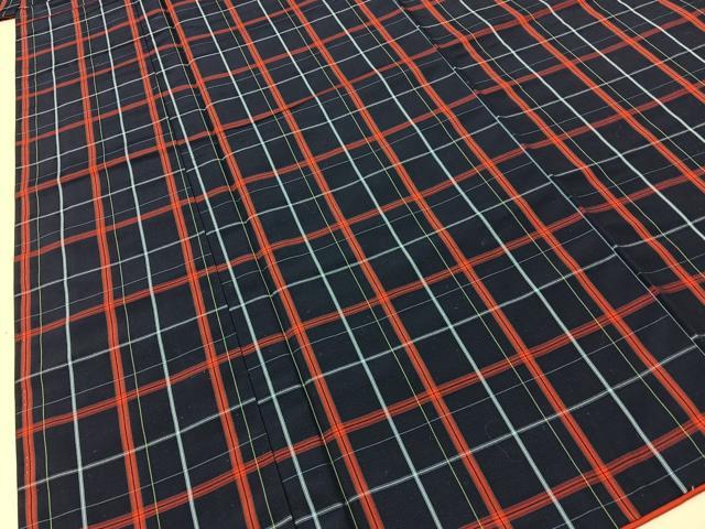 平和屋着物■上質な紬 格子柄 正絹 逸品 未使用 BAAY3733hj