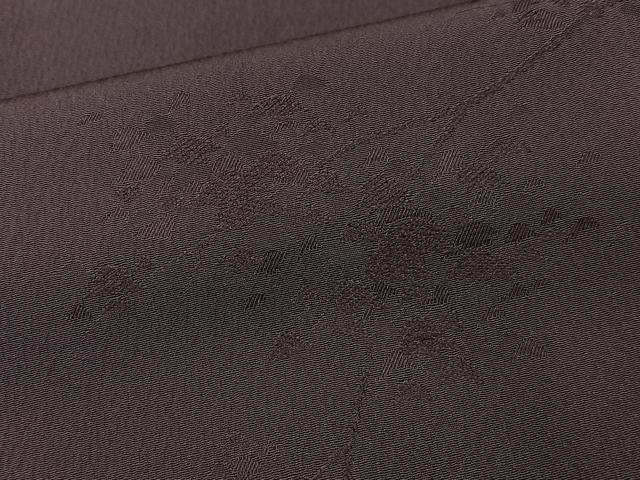 平和屋着物■上質な色無地 枝花地紋 黒鳶色 正絹 逸品 BAAY3734hj