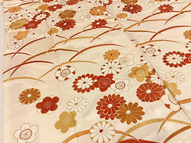 平和屋着物■訪問着 芝草文 金彩 正絹 逸品 BAAY3749hj