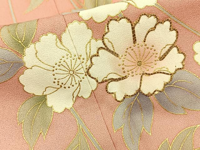 平和屋着物●訪問着 駒刺繍 枝垂れ桜文 暈し染め 金彩 ロング丈 正絹 逸品 BAAY3754hj