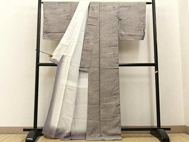 平和屋着物■上質な小紋 立波文 正絹 逸品 BAAY3762hj