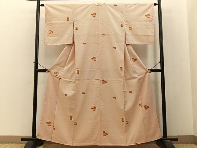平和屋着物■本場染大島紬 貝桶花文 正絹 逸品 BAAY3768hj