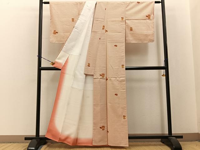 平和屋着物■本場染大島紬 貝桶花文 正絹 逸品 BAAY3768hj