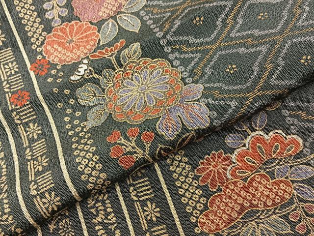 平和屋着物■訪問着 松竹梅花文 暈し染め 金彩 鬼しぼ縮緬 正絹 逸品 未使用 BAAY3775hj