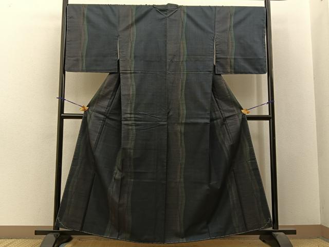 平和屋着物■本場大島紬 7マルキ 流線文 正絹 逸品 未使用 BAAY3777hj