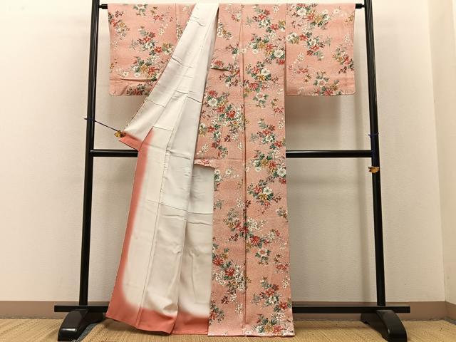 平和屋着物■上質な小紋 花尽くし 金彩 正絹 逸品 未使用 BAAY3789hj