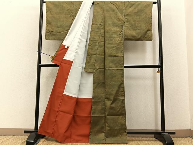 平和屋着物■上質な紬 縞 正絹 逸品 BAAY3793hj