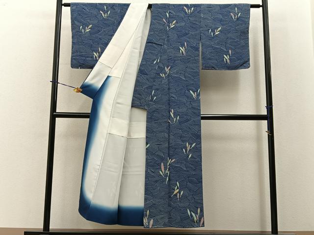 平和屋着物■上質な小紋 草葉文 正絹 逸品 未使用 BAAY3800hj