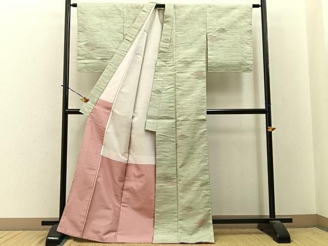 平和屋着物■上質な紬 菱文様 正絹 逸品 BAAY3801hj