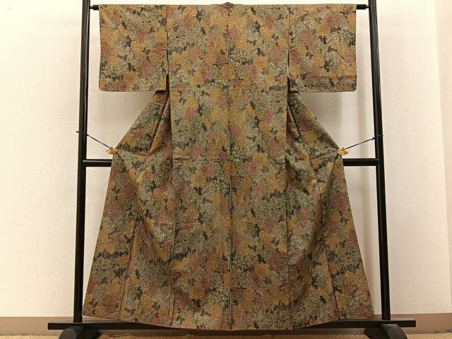平和屋着物■本場染大島紬 樹林文 正絹 逸品 BAAY3802hj