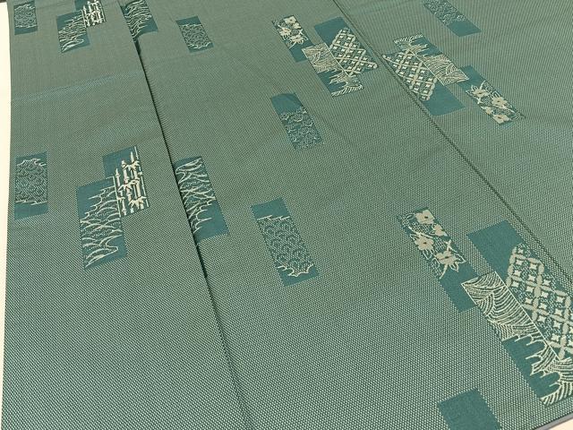 平和屋着物■上質なお召 松竹梅 短冊有職文 正絹 逸品 BAAY3807hj