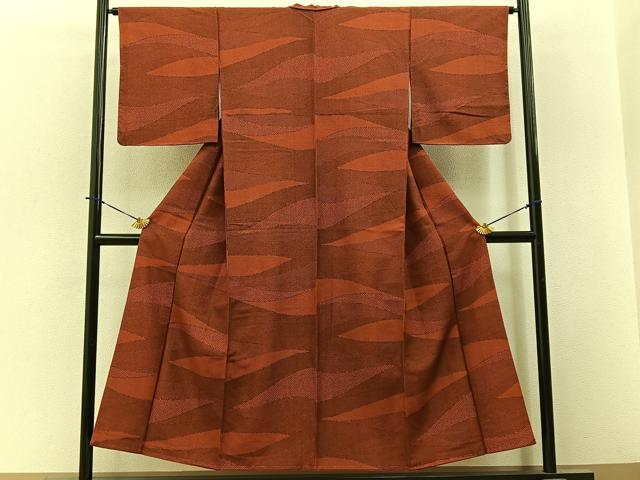 平和屋着物■上質な小紋 鹿の子切嵌文様 正絹 逸品 未使用 BAAY3813hj