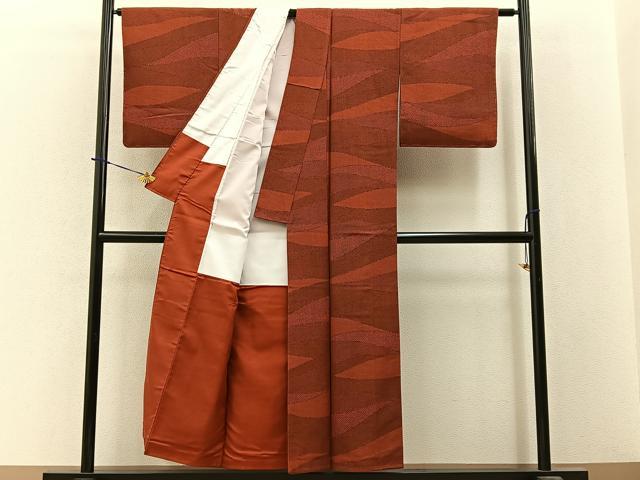 平和屋着物■上質な小紋 鹿の子切嵌文様 正絹 逸品 未使用 BAAY3813hj