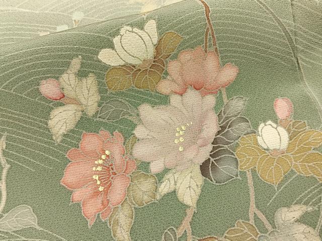 平和屋着物■訪問着 流水枝花文 暈し染め 正絹 逸品 BAAY3823hj