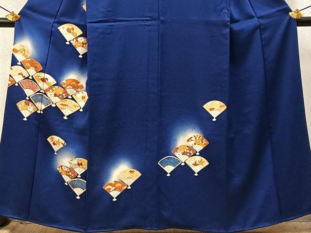 平和屋着物■訪問着 駒刺繍 扇面花文 蛍暈し 金彩 正絹 逸品 BAAY3831hj