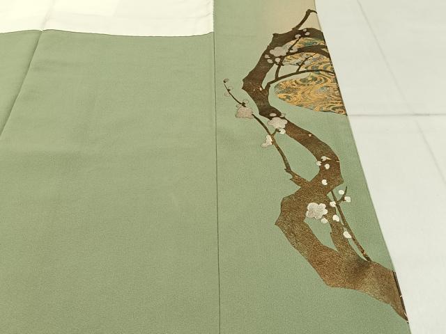 平和屋着物■豪華色留袖 流水花鳥文 暈し染め 金銀彩 正絹 逸品 BAAY3835hj