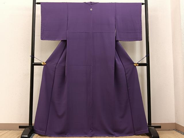 平和屋着物●上質な色無地 滅紫色 正絹 逸品 未使用 BAAY3836hj