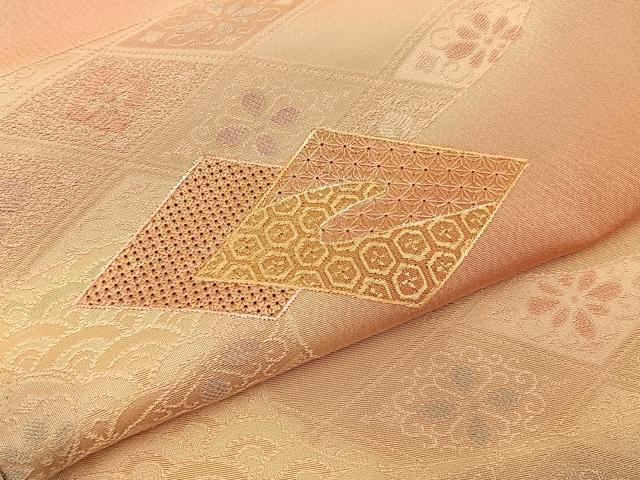 平和屋着物●中国三大刺繍 スワトウ刺繍 訪問着 地紋起こし 花菱有職文 暈し染め 正絹 逸品 BAAY3848hj