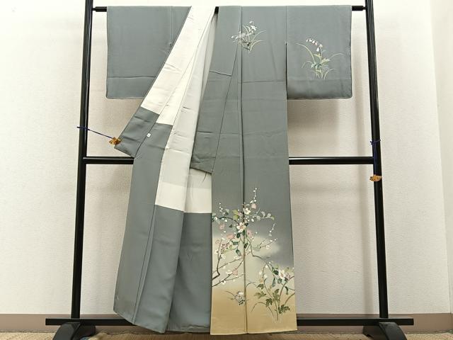 平和屋着物●訪問着 友禅 作家物 草花文 暈し染め 正絹 逸品 BAAY3849hj