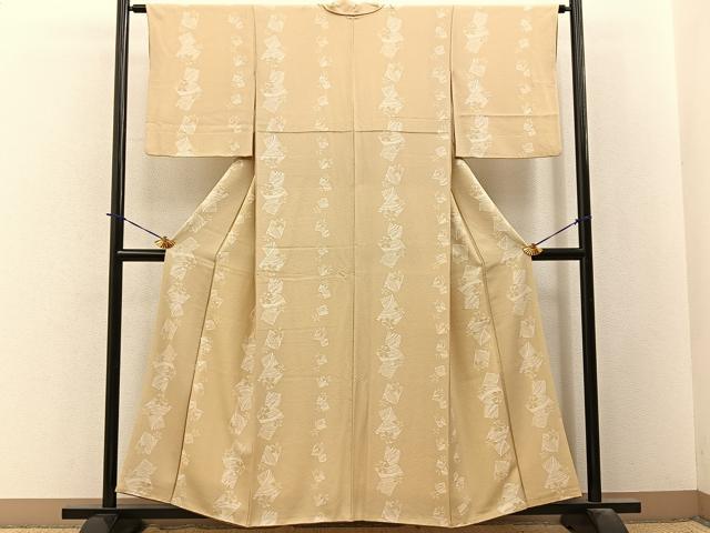 平和屋着物●上質な小紋 破れ色紙舞桜文 正絹 逸品 BAAY3853hj