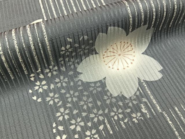平和屋着物●上質な小紋 舞桜文 正絹 逸品 BAAY3854hj