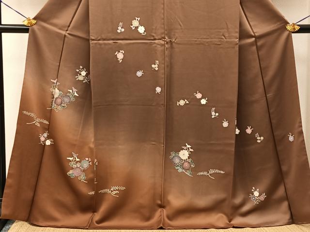 平和屋着物●訪問着 舞花文 暈し染め 銀彩 正絹 逸品 BAAY3865hj
