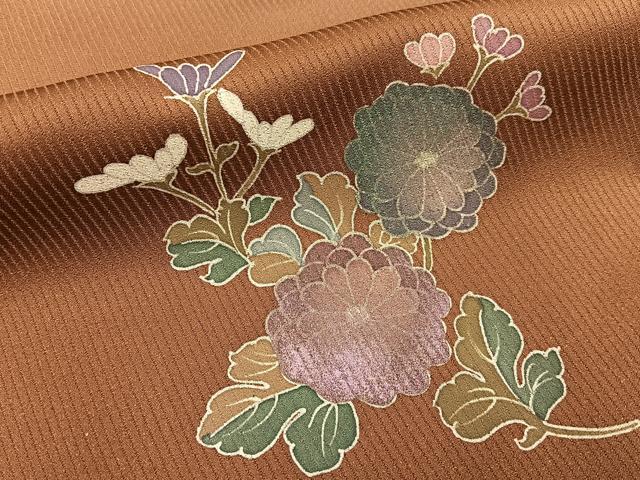 平和屋着物●訪問着 舞花文 暈し染め 銀彩 正絹 逸品 BAAY3865hj