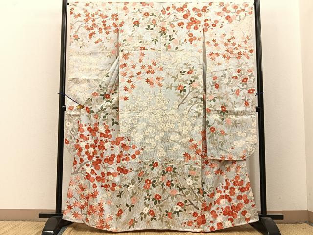 平和屋着物■豪華振袖 駒刺繍 梅 椿 楓 金彩 西武百貨店扱い 正絹 逸品 BAAY3874hj