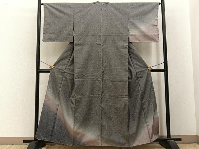 平和屋着物●本場縞大島紬 訪問着 霞文 暈し染め ますいわ屋扱い 正絹 逸品 未使用 BAAY3875hj